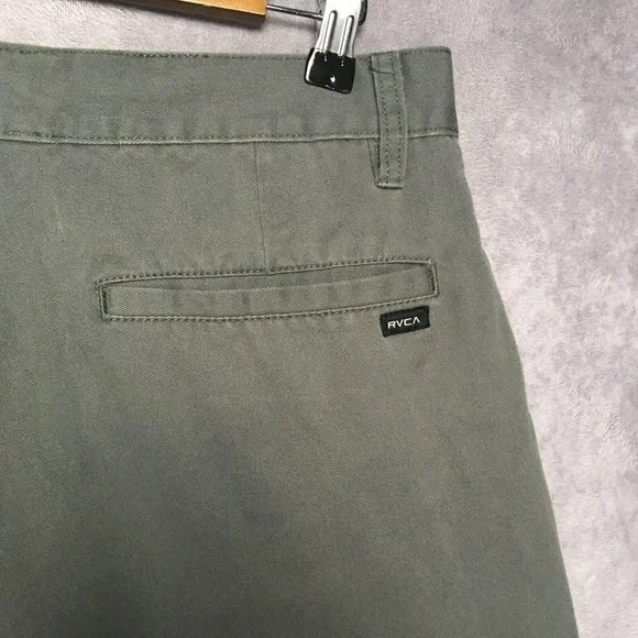 RVCA Mens The‎ Weekend Chino Shorts size 30 Gray Flat Front Poly Cotton - Picture 6 of 12